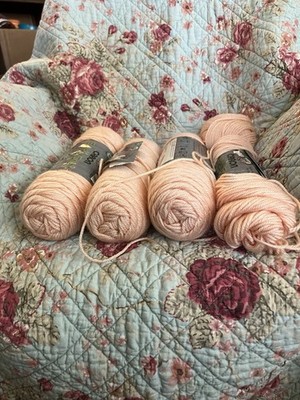 Caron Simply Soft Eco Peachey Worsted #4 Polyester Yarn Lot of 4 Skeins