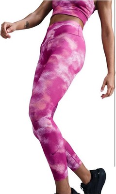 Nike One Women's High-Waisted 7/8 Printed Leggings Gym Pants, M