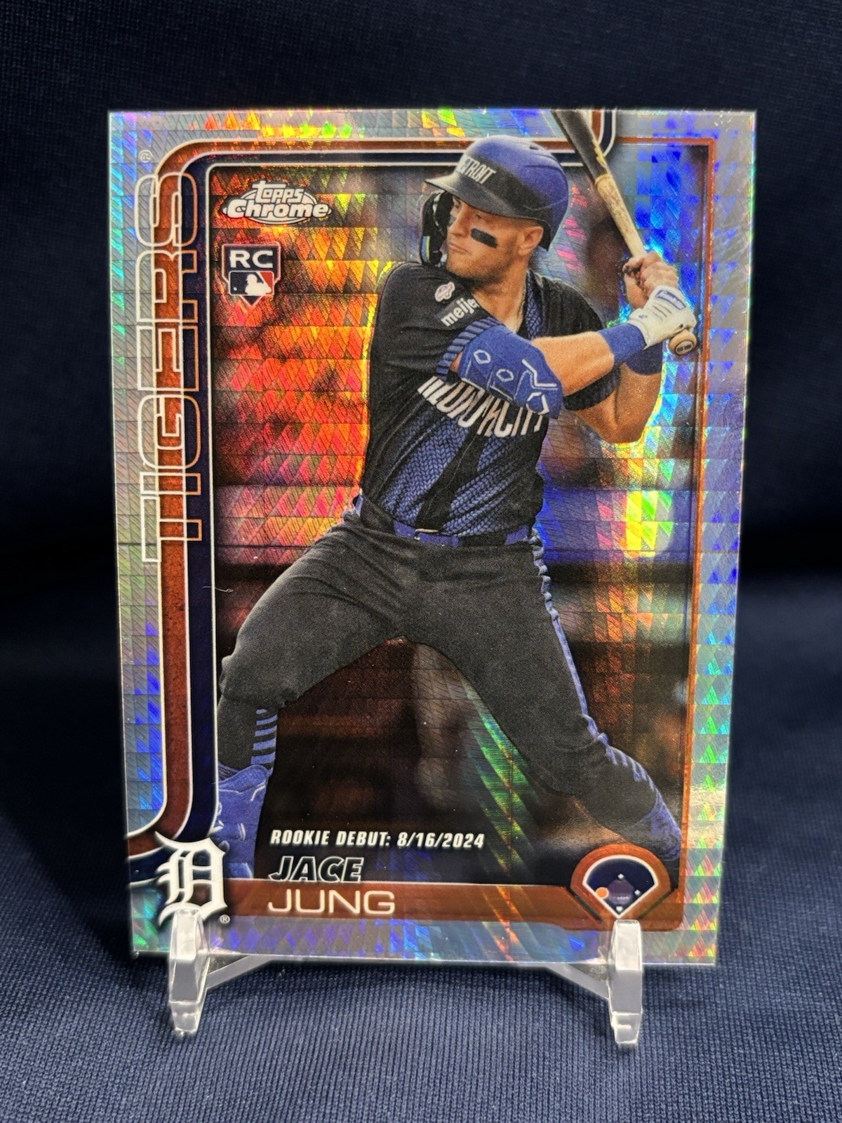 2025 Topps Chrome Update Jace Jung Rookie Debut Prism Refractor #USC121 Tigers