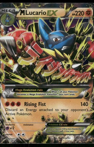 M Lucario EX 55/111 Holo EX Rare Furious Fists Pokemon Damaged