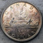1965 Canada Dollar UNC BU MS : Beautiful Tone, Uncirculated - .8 Fine Silver