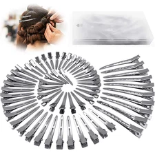 60Pcs Metal Duck Billed Hair Clips for Women Styling Sectioning, Silver Hair Pin