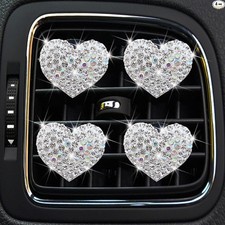 4 Pcs Heart Shaped Air Fresheners - Vent Clips, Diffusers  Car Interior Decor -