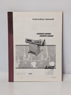 LNS Quick Load Servo 65/80 Instruction, Operation & Start Up Manual, as shown