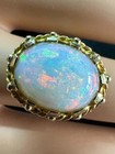 Art Deco 8 Carat Opal Ring 14K Yellow Gold Antique Cocktail Statement Ring — photo 9