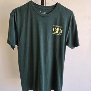 Dravus Men's Green Graphic Print Crew Neck Short Sleeve T-Shirt Size M