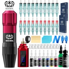 Professional Tattoo Kit Complete Set with 1500mah Battery- Tattoo All Supplies