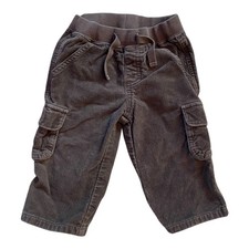 Gymboree Baby Boys 12 18M Brown Corduroy Cargo Pants Pull On Elastic Waist