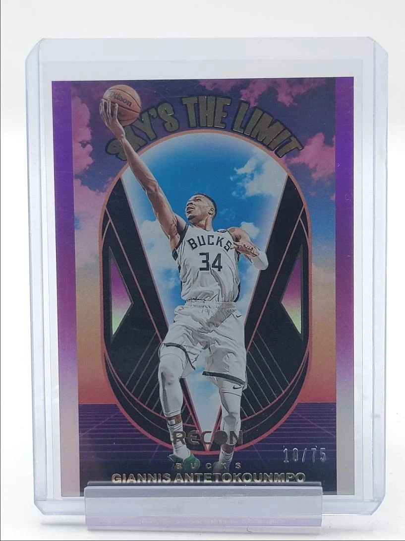 GIANNIS ANTETOKOUNMPO 2023-24 RECON SKY'S THE LIMIT PURPLE HOLO /75 Q3464