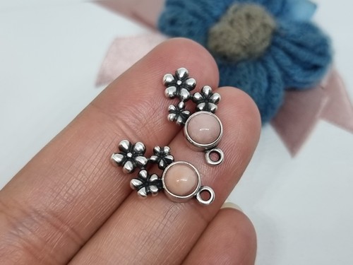Genuine Pandora Pink Opal Flower Bouquet Compose Earrings π 925 ALE RARE - Afbeelding 4 van 5