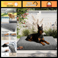 Indestructible 42" Dog Bed for Aggressive Chewers - Waterproof, Chew-Proof, Mach