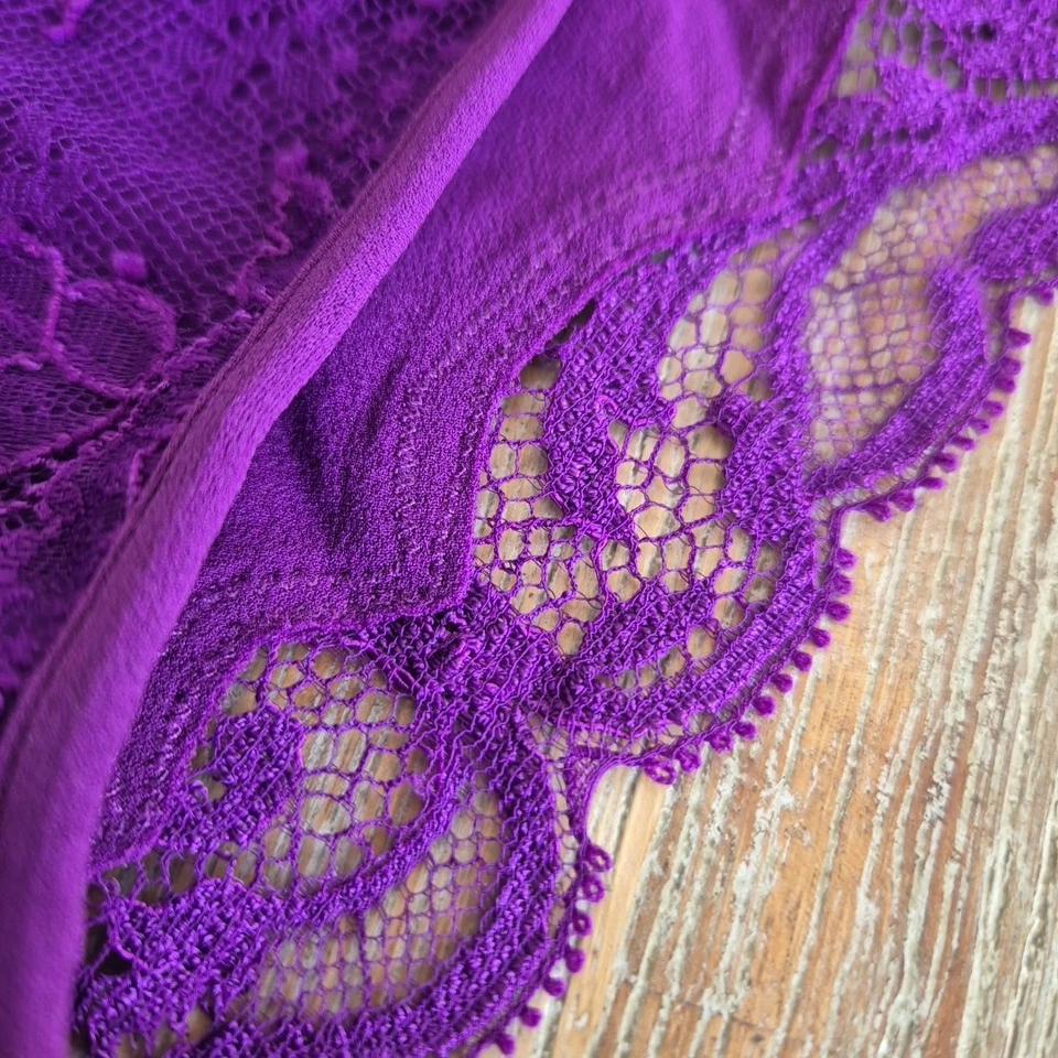 $235 La Perla Rosa Bragas Ropa Interior Bragas de Seda Talla Uk 18 Ciruela Nuevo Italiano  Foto 4 de 4