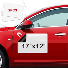 Car Magnets 17x12 Inches 2 Pack Flexible White Commercial Vehicle Magnetic Signs
