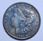 1921-P Morgan Silver Dollar Rainbow Monster Toner GEM AU Natural Beauty