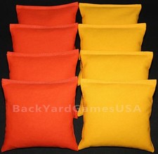 CORNHOLE BEAN BAGS Orange  Yellow 8 ACA Regulation Corn Hole Game Toss Bags