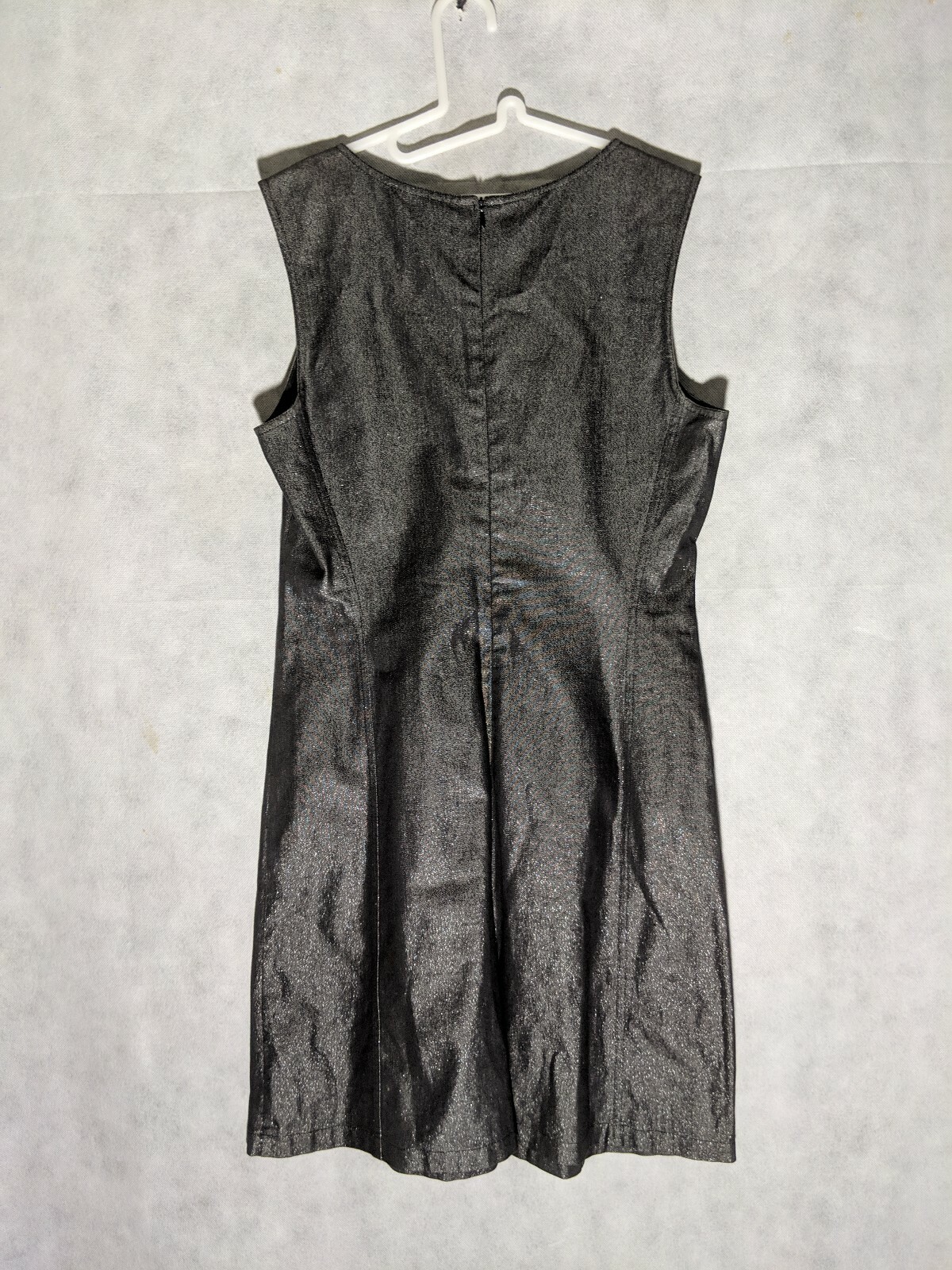 Abito metallico Yves Saint Laurent Encore vintage denim nero scintillante Francia