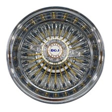 13x7 Zenith Style Rev 72 White Hr Gold Diamond Spokes Lowrider Wire Wheels