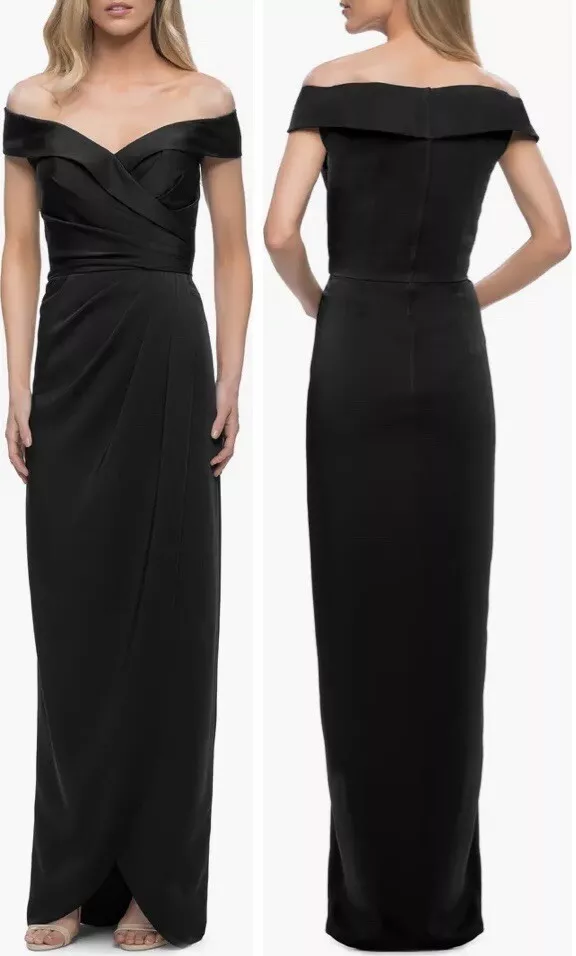 Surplice off the shoulder gown la femme cheap