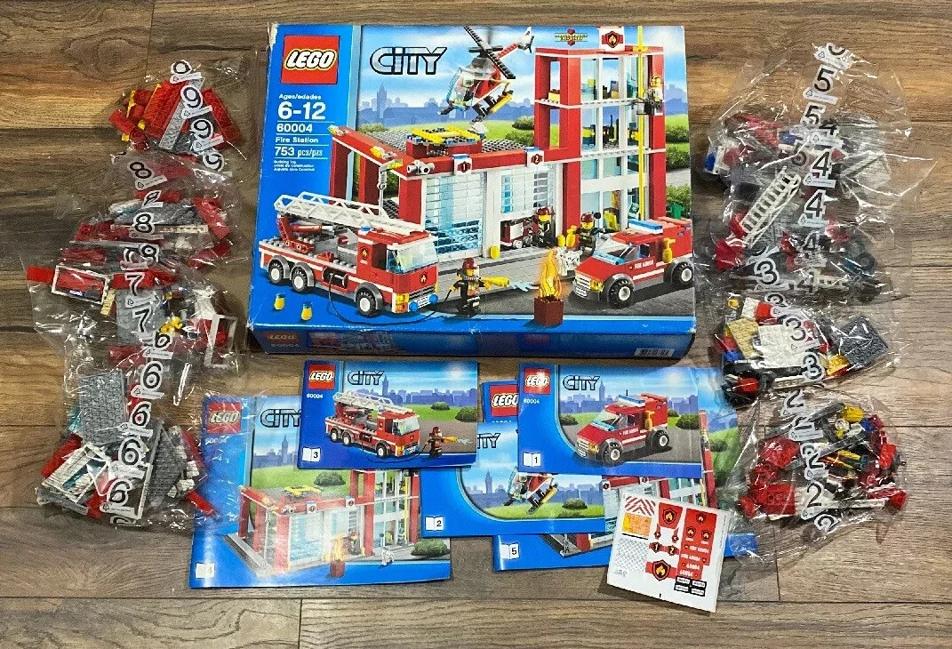 LEGO City Fire Station 60004 Bags 2 3 4 5 6 7 8 9 Factory w Box 673419188005 | eBay