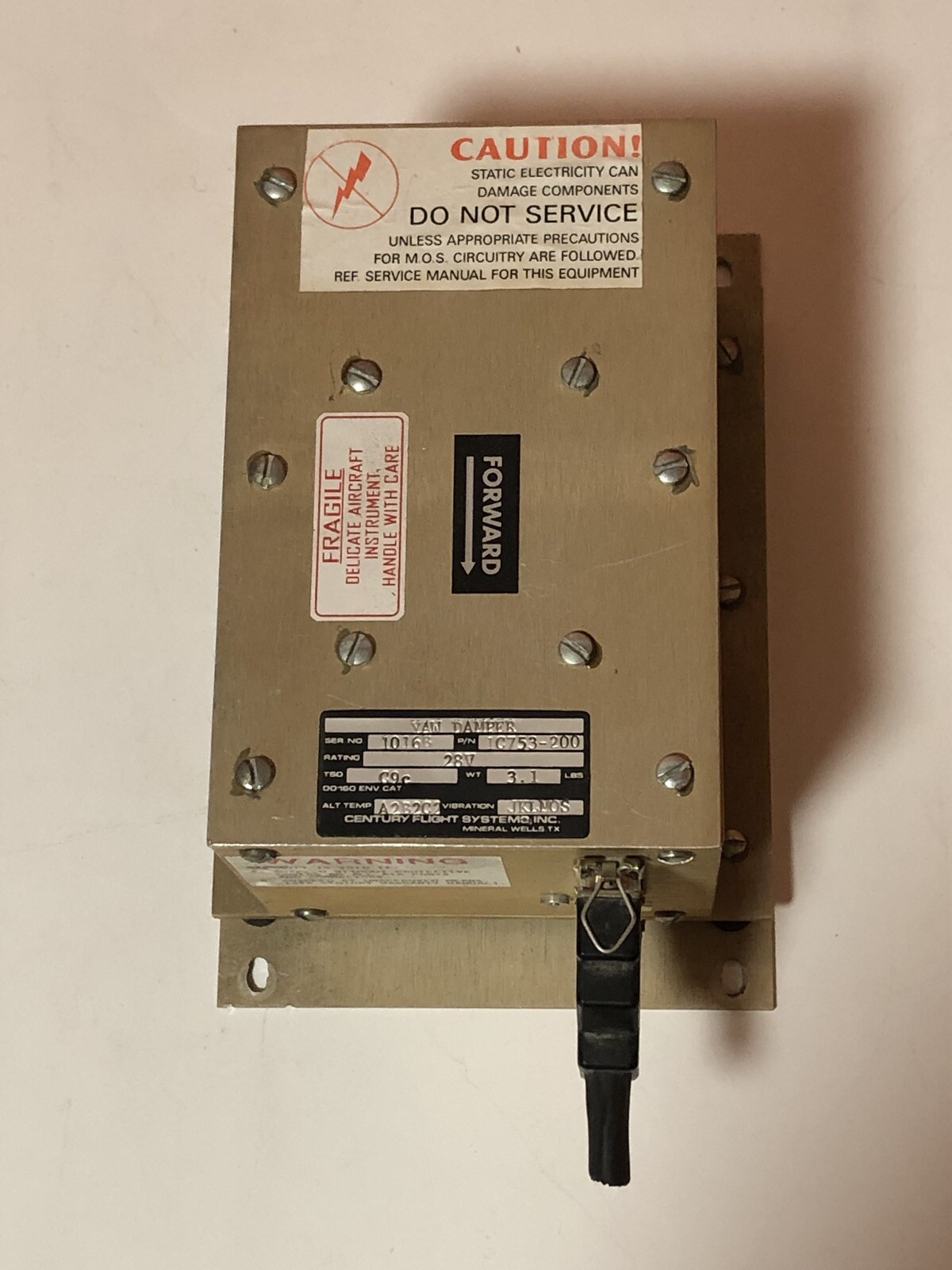 Century Flight Systems 28v Yaw Damper, P/N 1C753200, Century 41