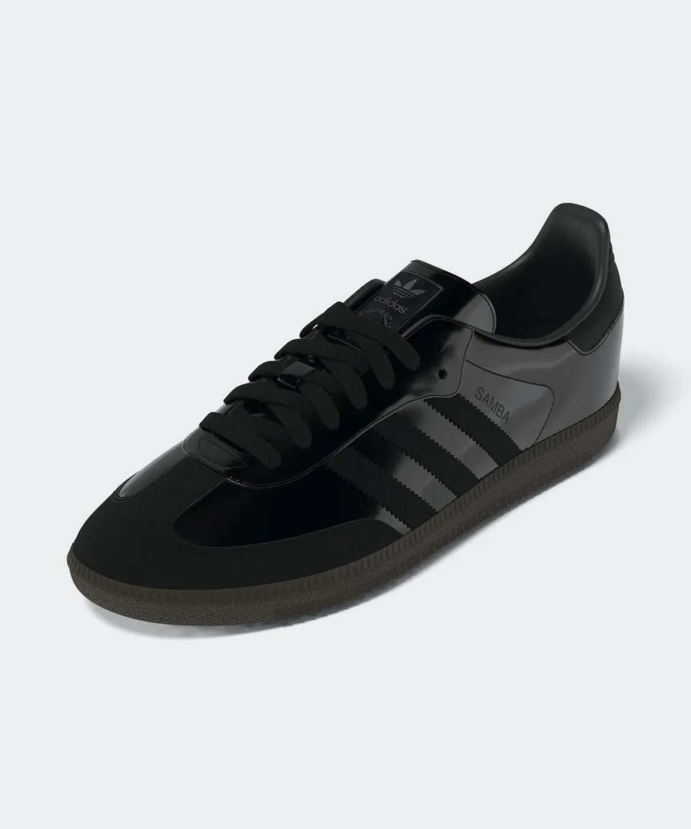 New Adidas Women's Samba 'Enamel' Shoes - Triple Black (JQ0959) | eBay