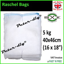 NET RASCHEL BAGS Drawstring MESH Sacks Vegetables Logs Kindling 40x46cm 5kg