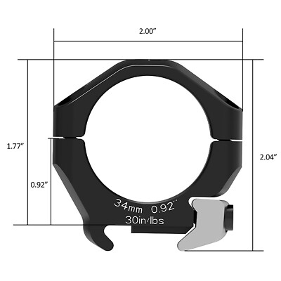 Arken Optics 34mm HALO Titanium Scope Rings - Low Height - 0.92''
