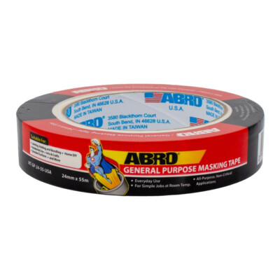 General Purpose Masking Tape 24mm x 55M Natural ABRO MT-GP-24-55-USA