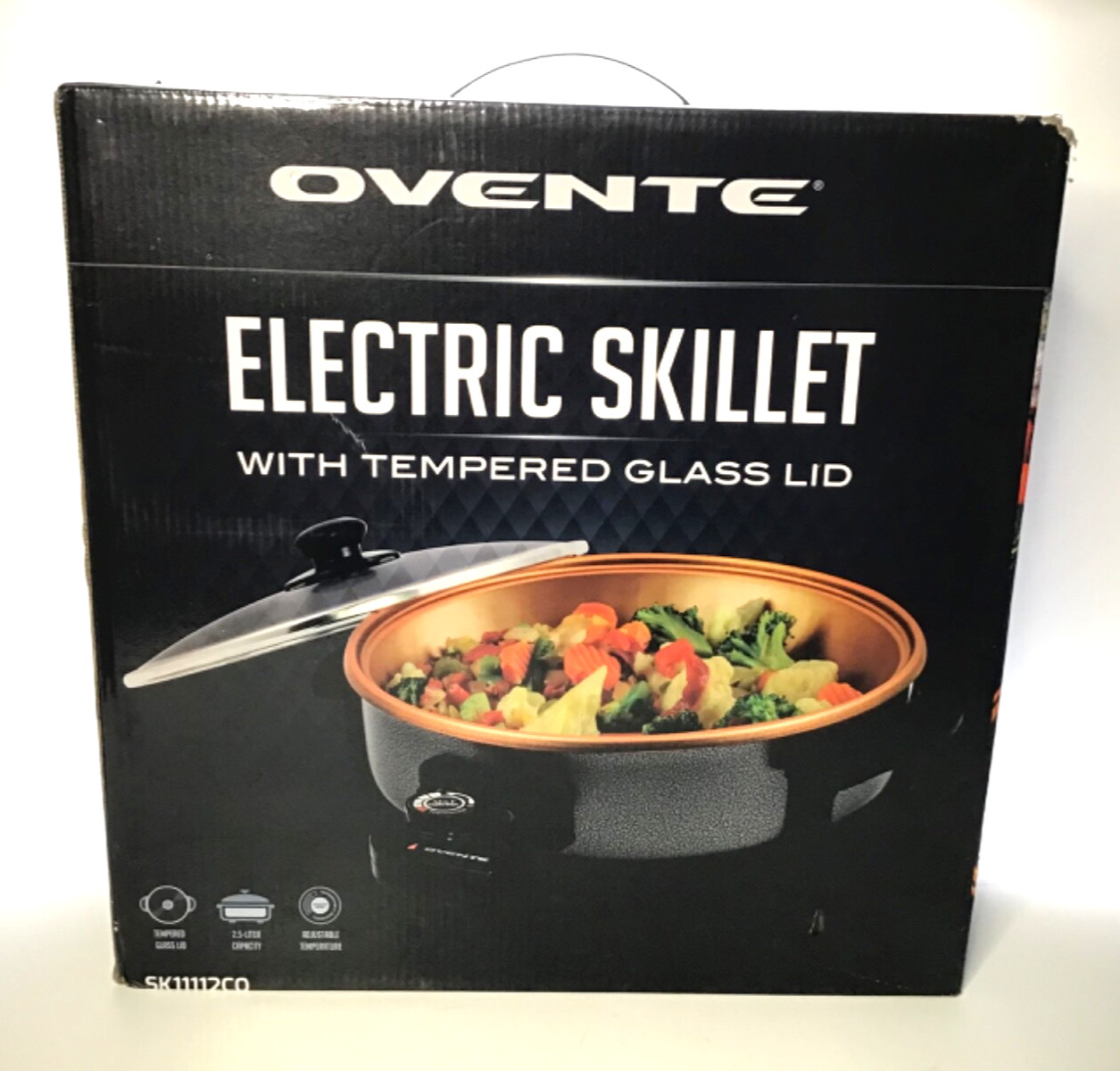 OVENTE; #SK11112CO ELECTRIC SKILLET - WITH TEMPERED GLASS LID - NEW!