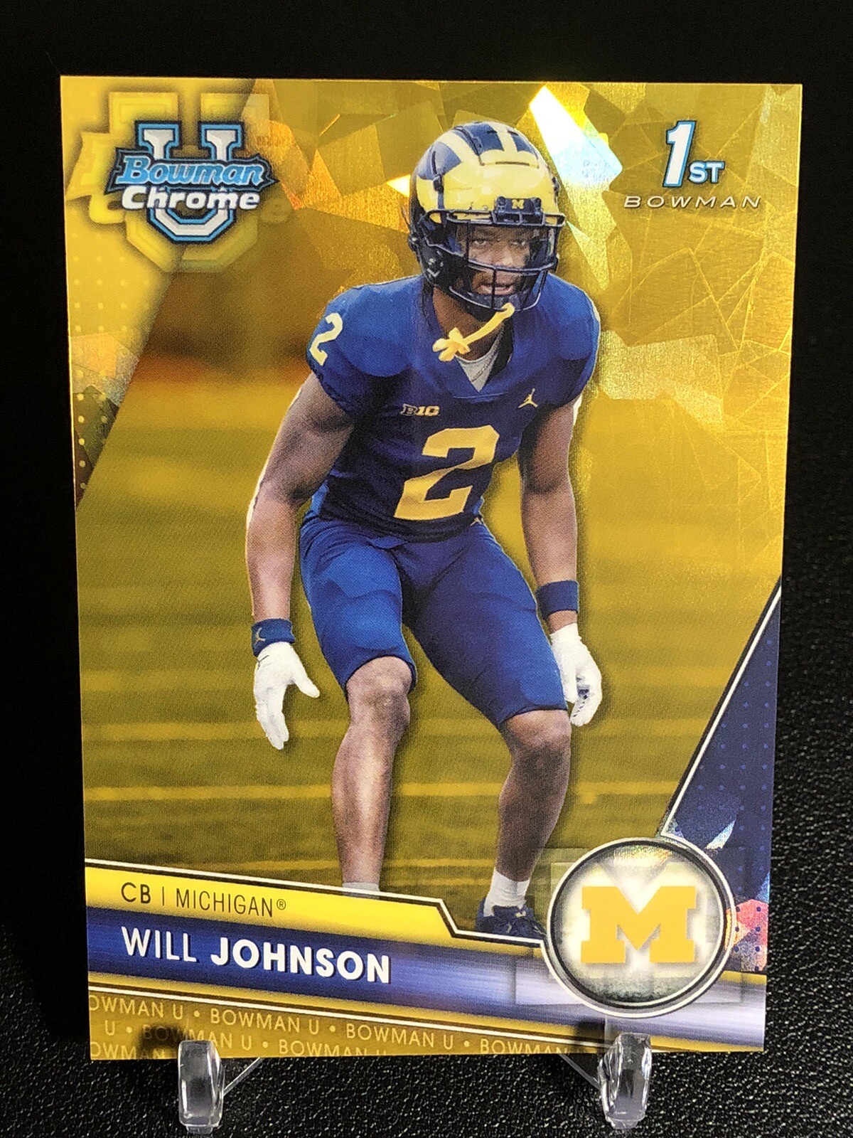Will Johnson 2023 Bowman U Chrome Sapphire 1st #157 Gold /50 Rookie RC Michigan