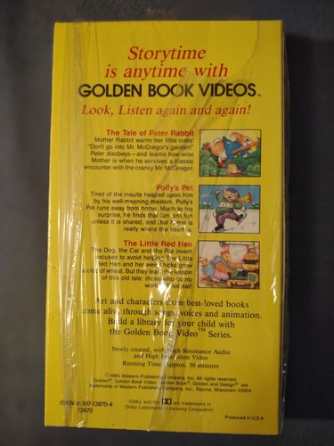 A Golden Book Video vhs Amy Rosenberg's VHS Rare 3 Stories - Picture 2 of 2