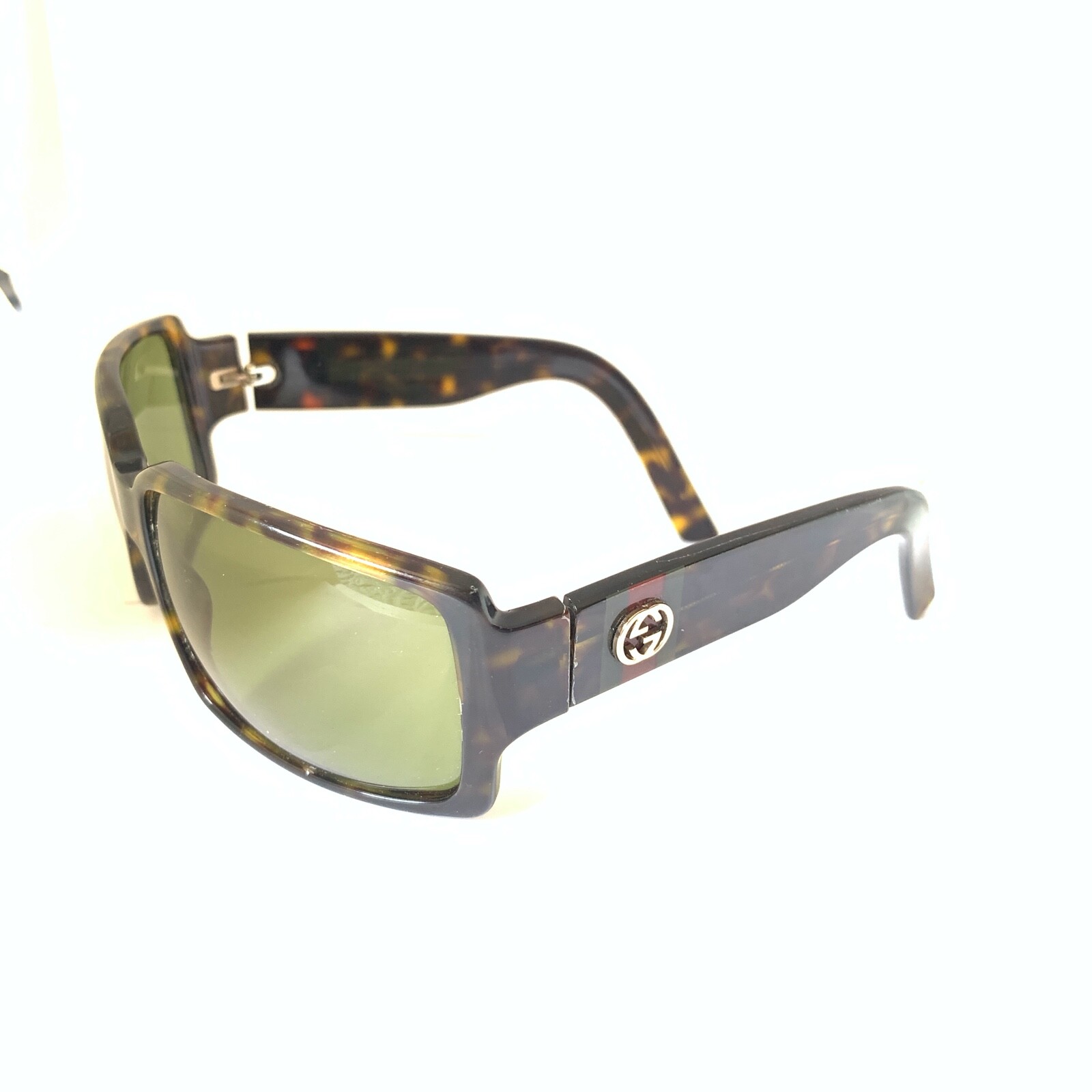 Vtg Gucci Vintage Sunglasses GG 2563/S Tortoise Shell Green Lenses Made