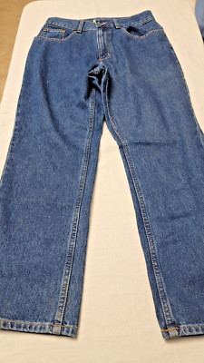 LL Bean Womens stretch waist Blue Jeans Size 8 PET Original Fit 28x261/2