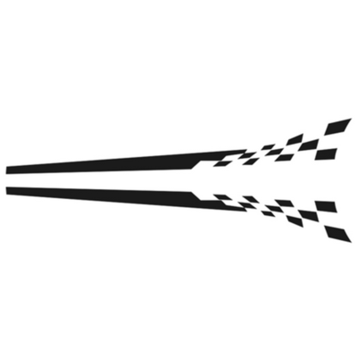 1PC Set Racing Plaid Side Door Fender Skirt Stripes Decal Sticker - Foto 9