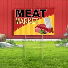 Meat Market Indoor Outdoor Yard Sign