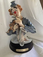 CLOWN Playing Silver Saxophone By LEONARDO FINE CHINA