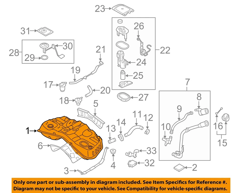 Tanque de combustible 5,0 L V8 tracción trasera OEM 2015 2016 2017 Kia K900 Foto 3 de 4