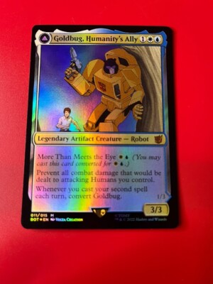 1x FOIL GOLDBUG, HUMANITY'S ALLY - Transformers - MTG - Magic the Gathering