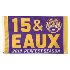 LSU Tigers 2019 Perfect Season Banner Flag 3x5 Feet Free Ship 