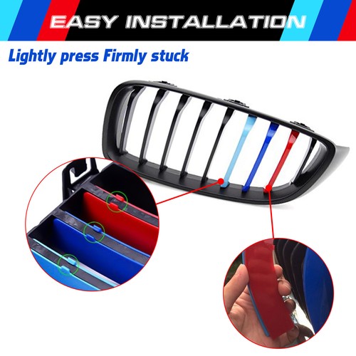 M-Colored Strips Kidney Grille Insert Trim for BMW 4 Series 2014+ Black 9 Beams - Bild 5 von 11