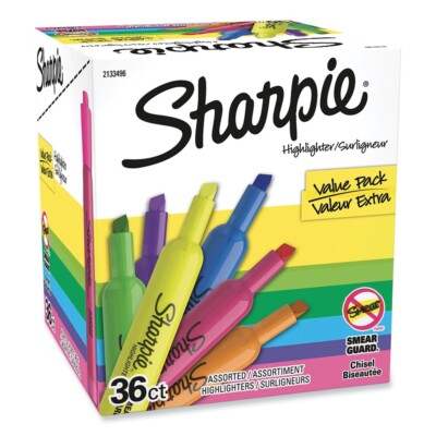 Sharpie 2133496 Tank Style Chisel Tip Highlighters - Assorted (36/PK) New