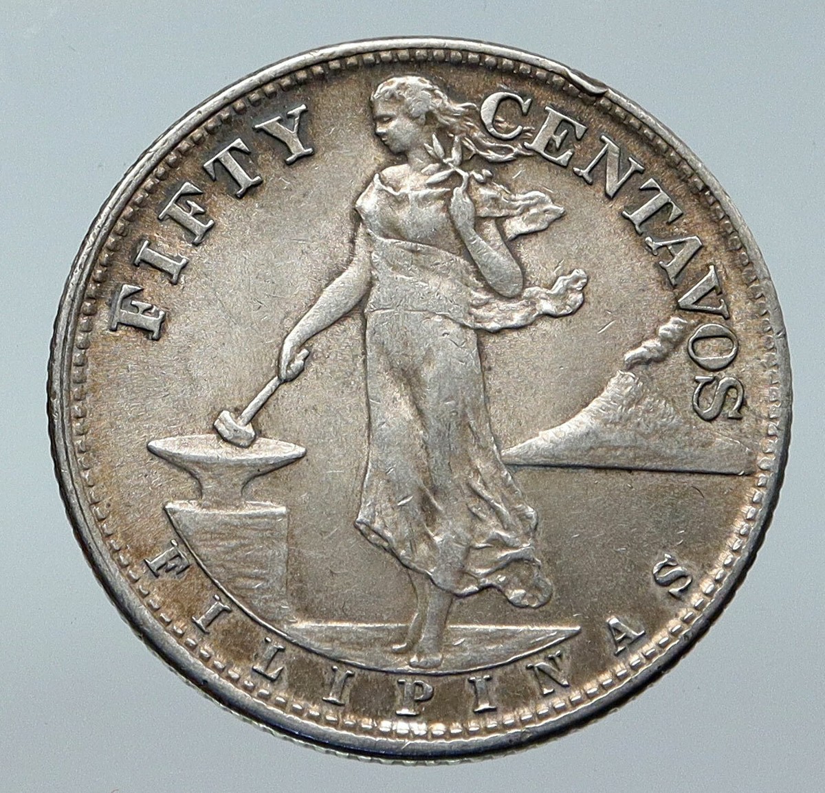 1945 S PHILIPPINES Under US Administration Eagle Silver 50
