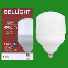 4x 60W (=300W) T140 LED Ampoule 4000K Vis Edison Es E27 & Ges E40 Adaptateur