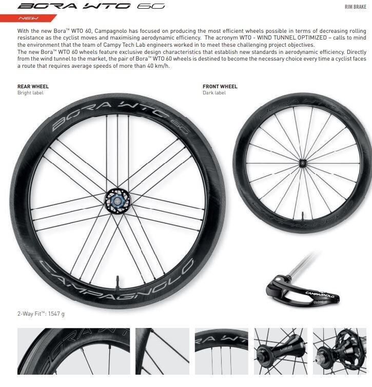 Campagnolo Bora WTO 60 Wheelset Rim (WH19-BOWTOFR60DK