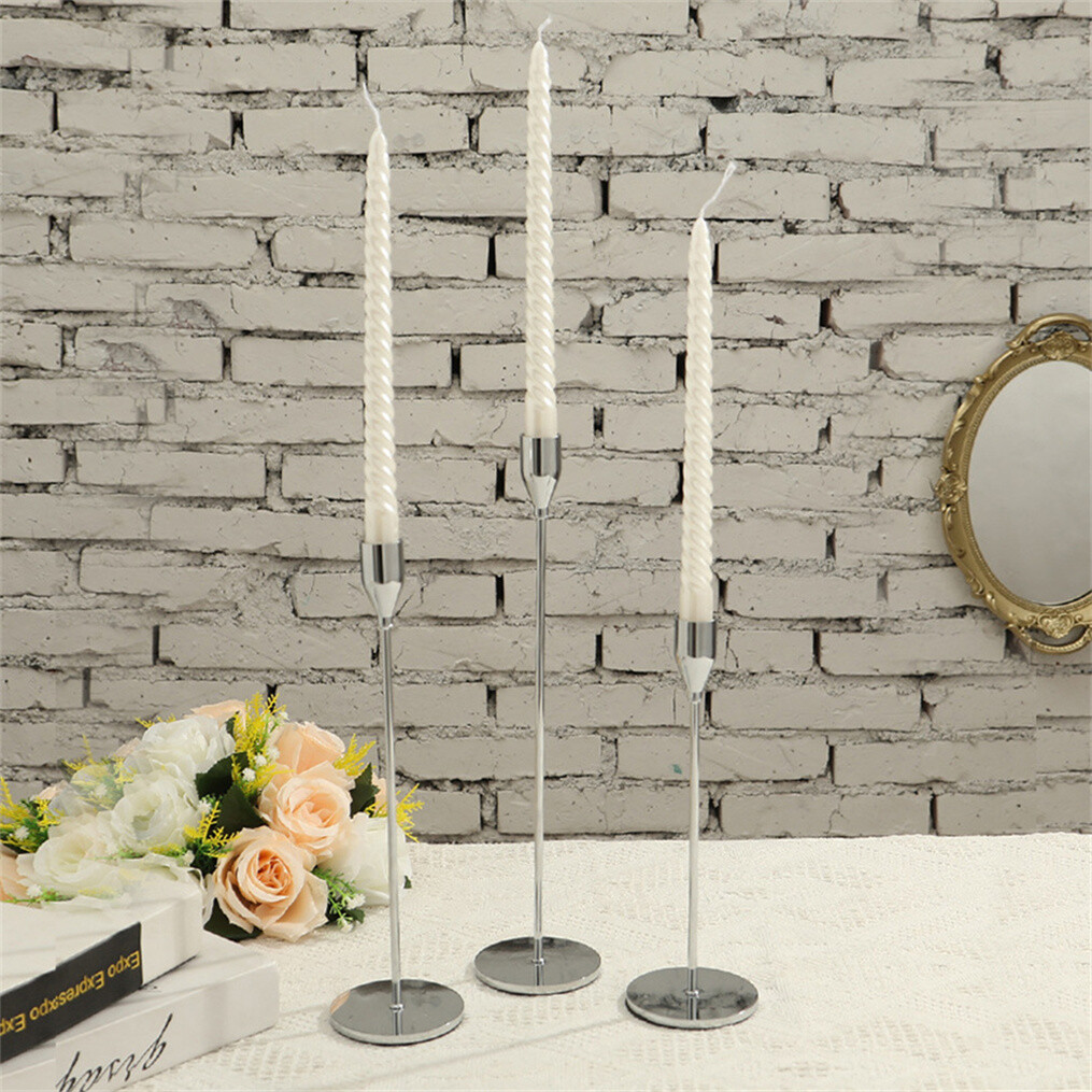 3pcs Nordic Tall Candlestick Candle Holders Dinner Decoration for Taper