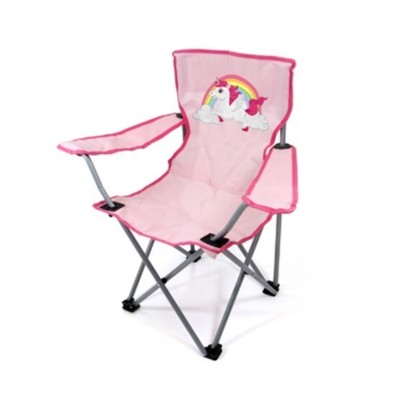 Kinder Campingstuhl BasicNature mit Einhorn-Motiv, pink - Tragfähigkeit: 50 kg