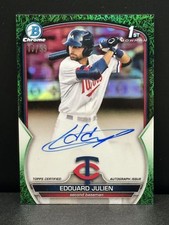 2023 Bowman Chrome Green Grass Refractor #CPA-EJ Edouard Julien Twins Auto /99