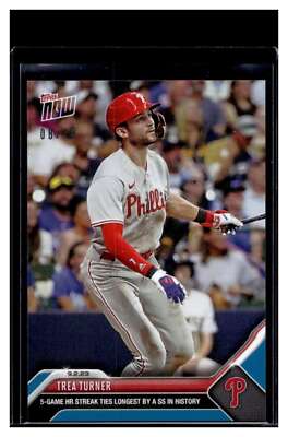 2023 Topps Now #805 Trea Turner Blue Parallel Card #d /49