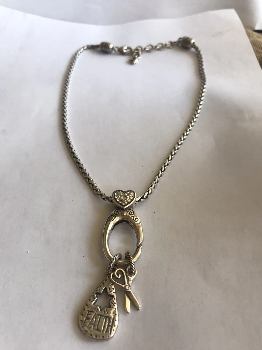 Brighton ABC Charm Holder Reversible Necklace with 2 Pendant s