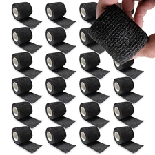 24 Count Black Self Adhesive Bandage Wrap, 2" x 5 Yards (15 feet) Tape